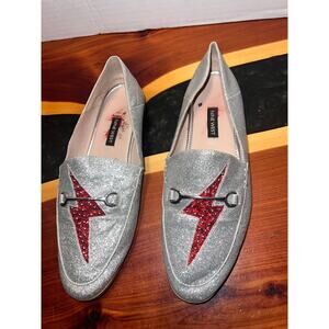 Nine West Glitter lighting bolt flats size 8
